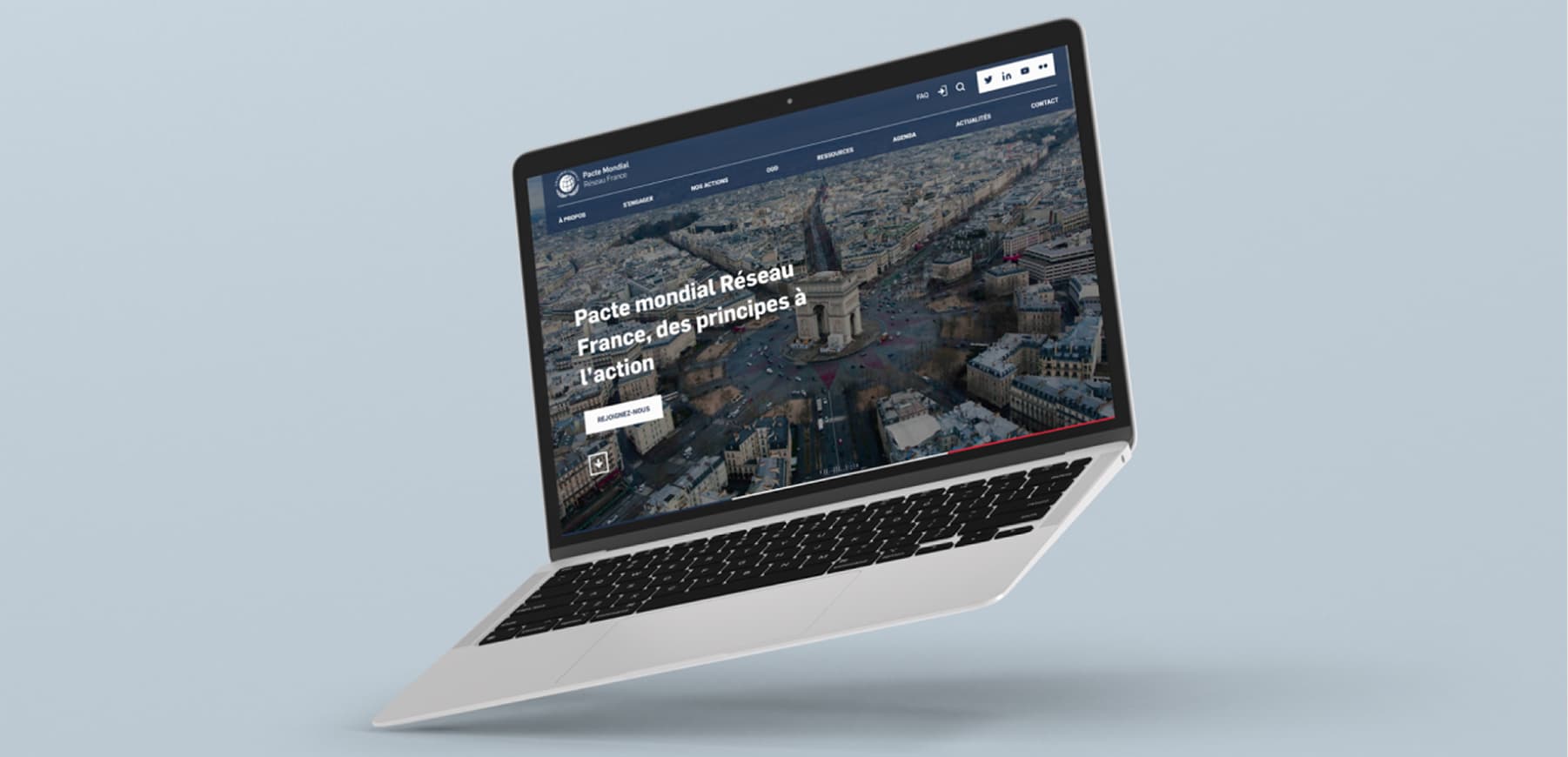 Image utilisé pour cas client pacte mondiale ONU mockup Mac