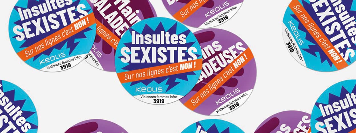 bannière de la campagne de sensibilisation par keolis -visuels réalisé par l'agence grain blanc